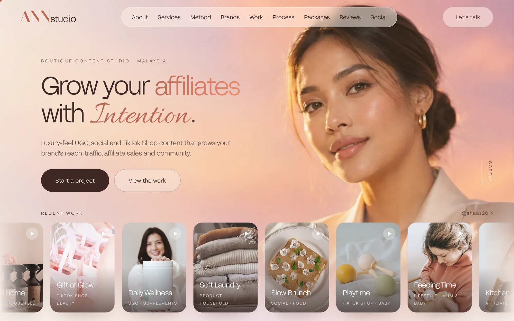ANN Studio website, home page